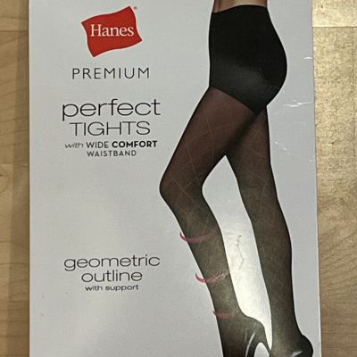 Hanes Premium Perfect Tights Geometric Outline Black Sz XXL